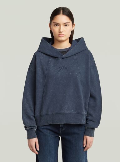 Sudadera efecto lavado con capucha A-Line Script